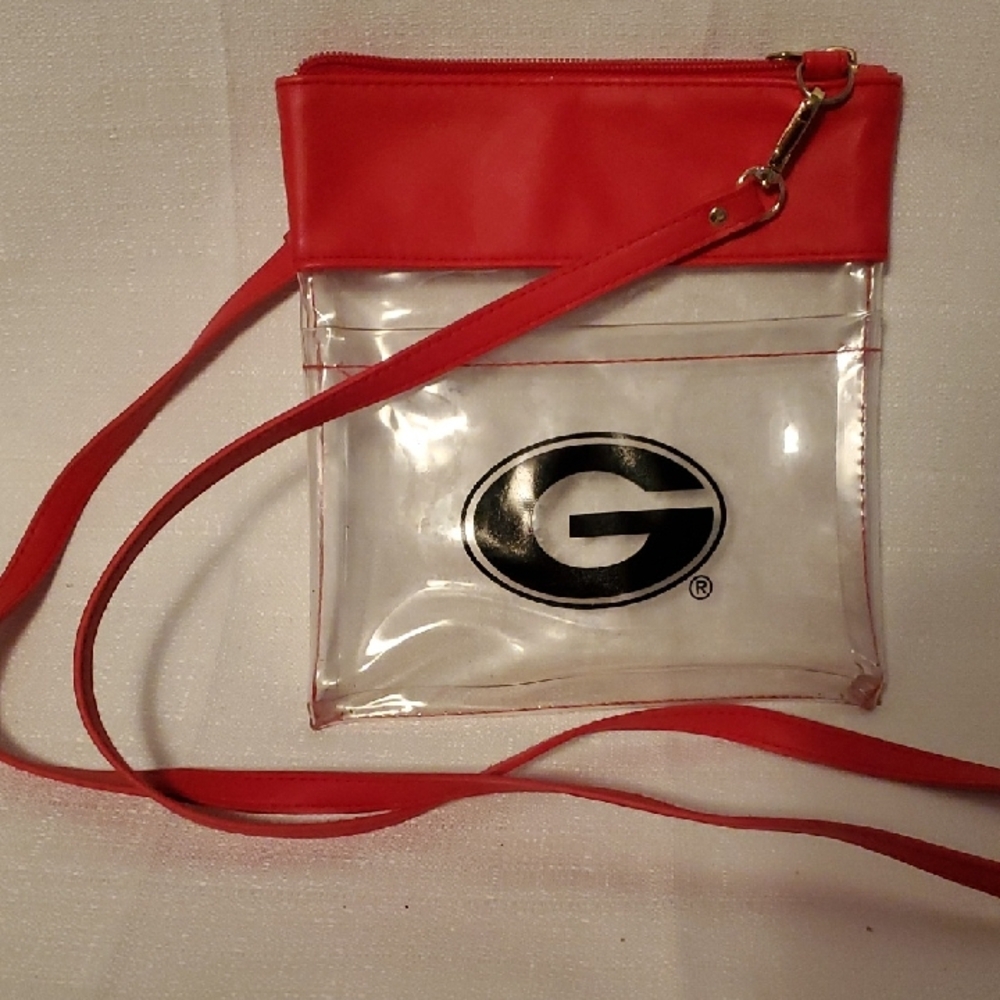 Georgia Bulldogs Red Crossbody Bag with Clear Design
